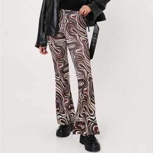Marble Swirl Print Petite Flares